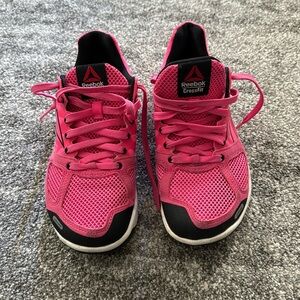 Reebok Women’s Pink and Black Athletic Trainers